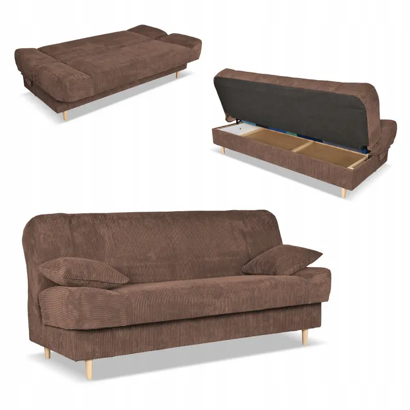 Schlafsofa Belito braun Bonell-Federkern Stauraum Ausführung Sofa