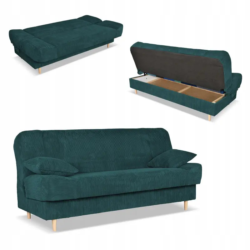 Schlafsofa Belito grün Bonell-Federkern Stauraum Ausführung Sofa