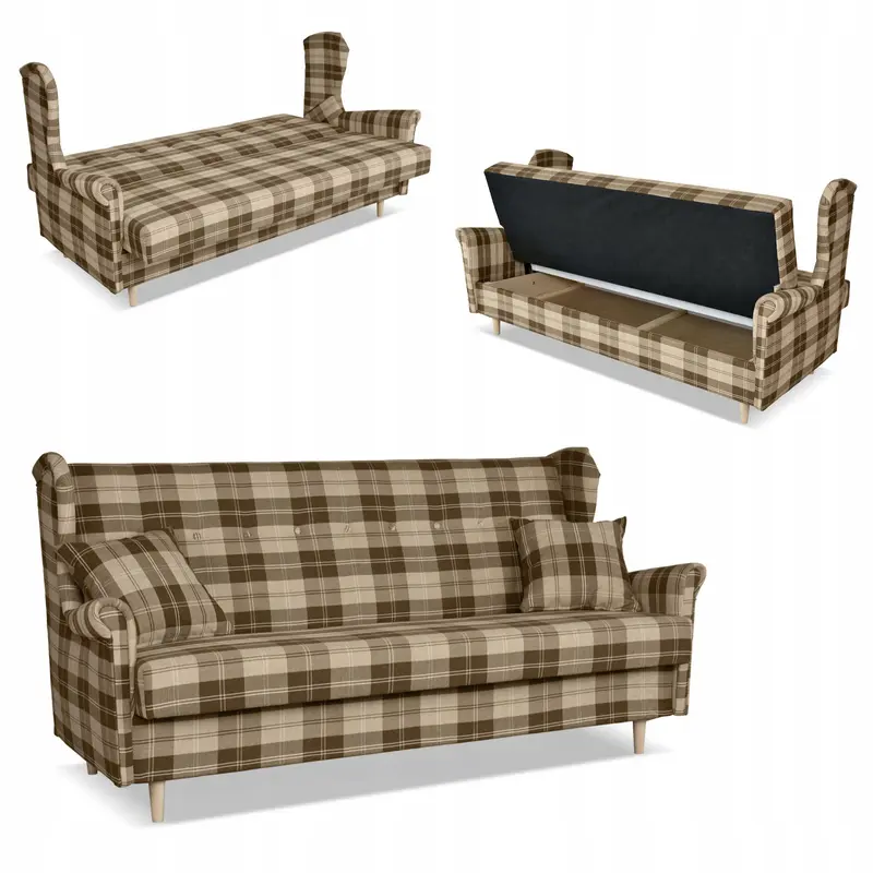 Schlafsofa Felda braun / beige Schlaffunktion Ausführung S.U.3