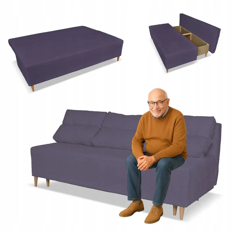 Schlafsofa Kimo dunkelblau Stauraum Schlaffunktion