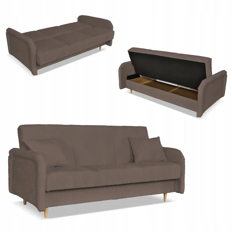Schlafsofa Merivo braun Stauraum Schlaffunktion Ausführung Sofa