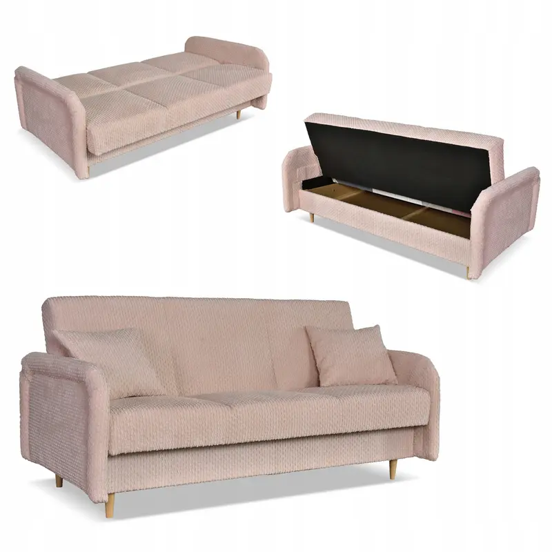 Schlafsofa Merivo rosa Stauraum Schlaffunktion Ausführung Sofa