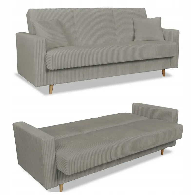Schlafsofa Rene beige Stauraum Schlaffunktion