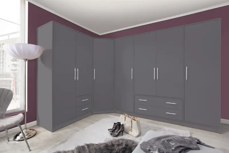 Schlafzimmer Set – 3 Teile – SMART – Grau – Funktionales und modernes Design