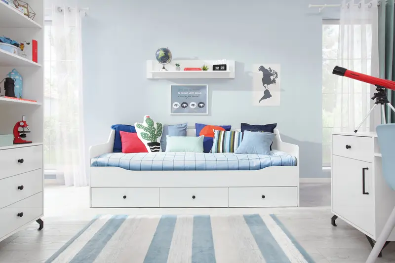 Schlafzimmer Set – 4 Teile – BERGEN System – Weiß – Modern & Funktional Ohne Matratze