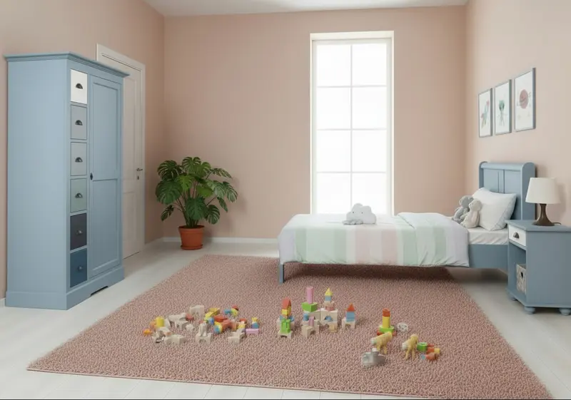 Schlafzimmer-Set aus Massivholz | Kinderzimmer mit Bett, Nachttisch und Kleiderschrank