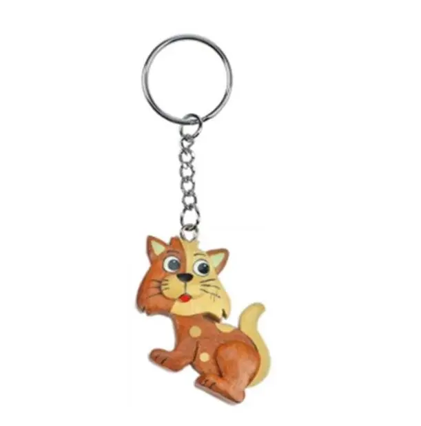 Schlüsselanhänger Katze aus Holz Nr. 019.097