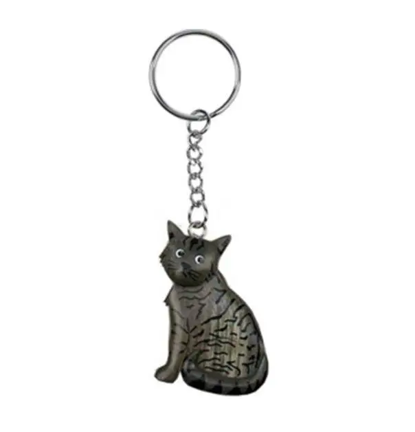 Schlüsselanhänger Katze Europäisch Kurzhaar aus Holz Nr. 019.098
