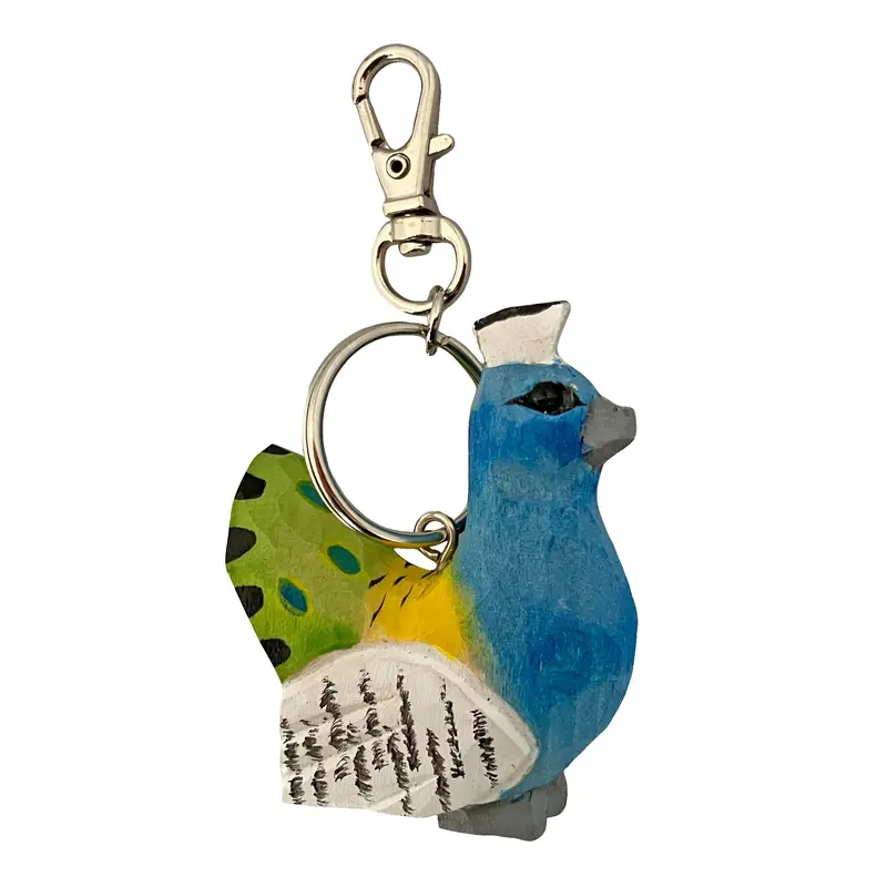 Schlüsselanhänger Pfau einfach geschnitzt Nr. 039.261