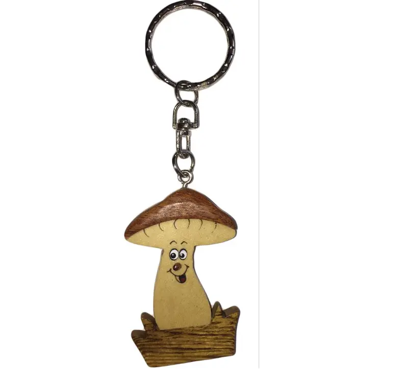 Schlüsselanhänger Pilzmann aus Holz Nr. 021.007