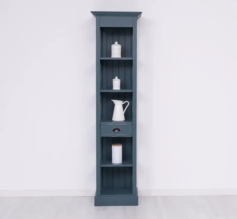 Schmales Regal aus Massivholz mit Schublade | Handtuchschrank | Küchenschrank