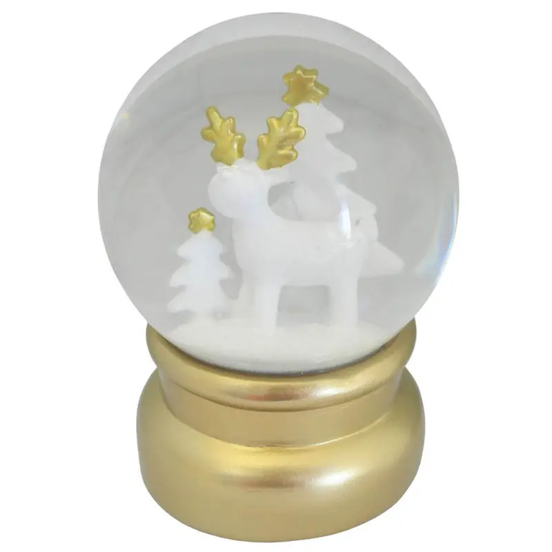 Schneekugel "Elch", gold, 12 cm