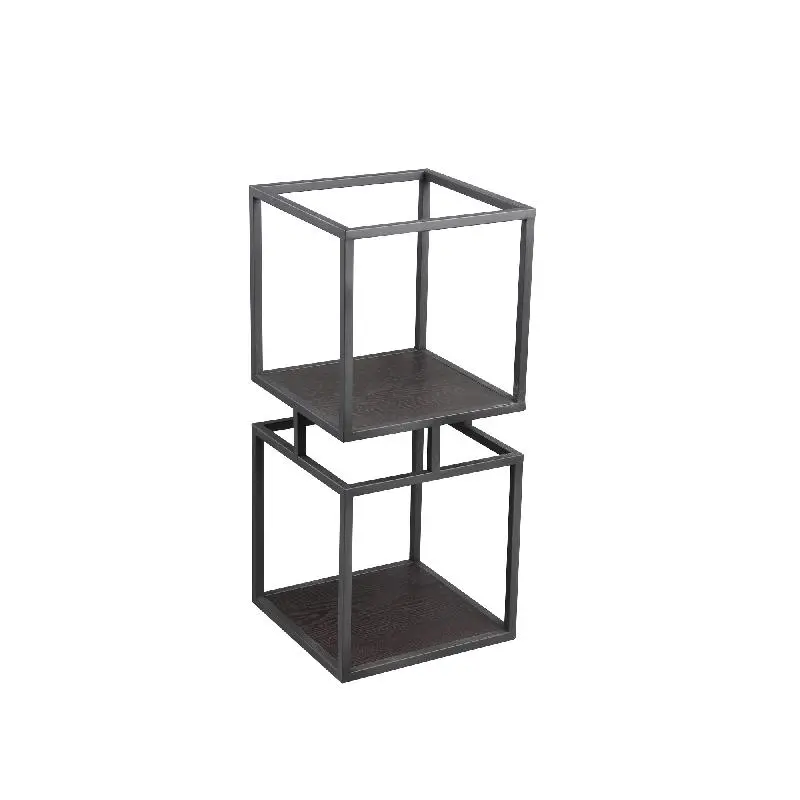 Schrank – Eisen/MDF, offenes Würfel-Design, schwarz, Accent Cabinet, S – Nanci | PTMD