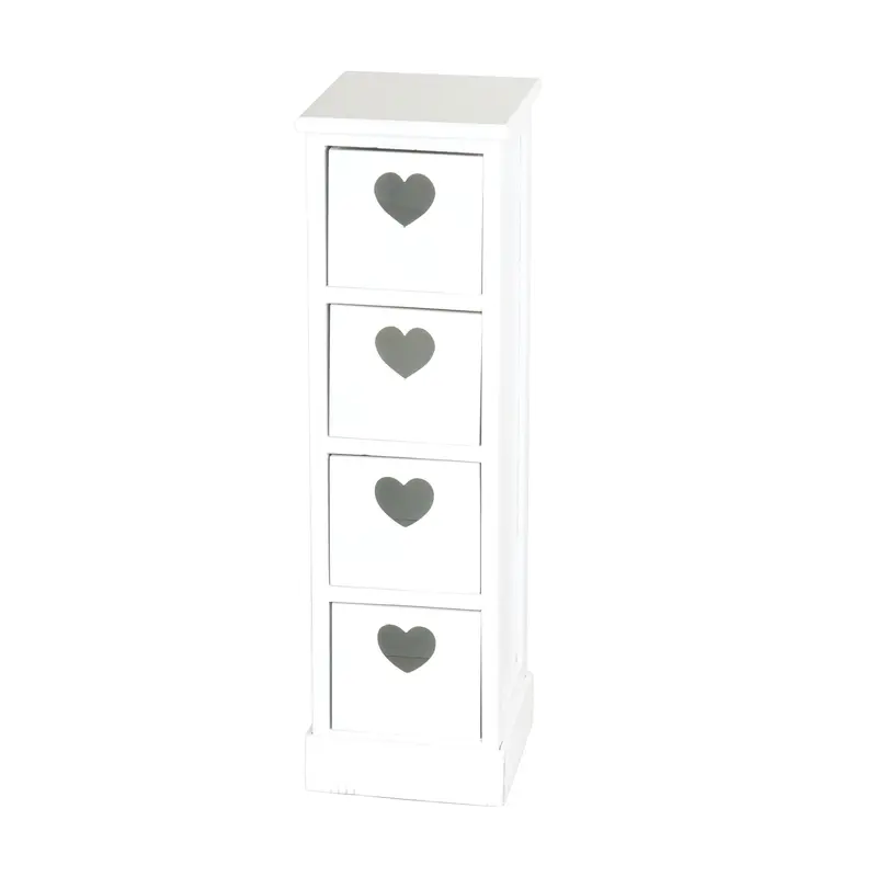 SCHRANK "HEART" | Mahagoni Holz, 2 Rattan Körbe | Bad Kommode