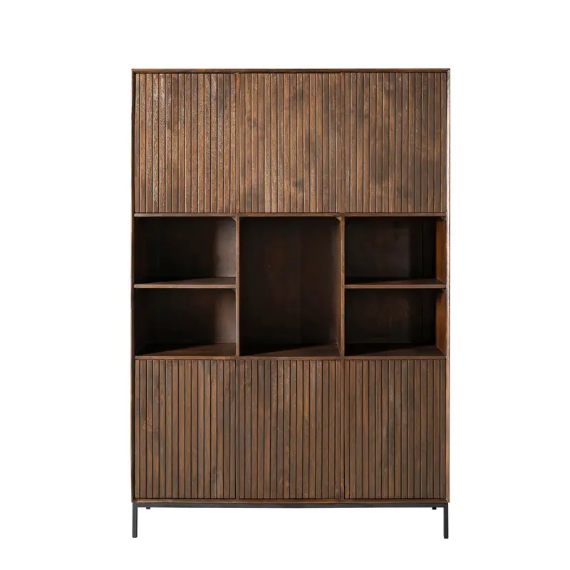 Schrank – Mangoholz, Schwarzmetall, Braunoptik - Madison | Starfurn
