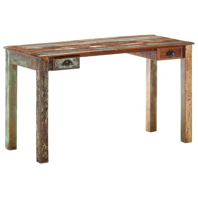 Schreibtisch 130x55x76 cm Altholz Massiv
