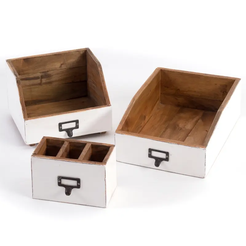SCHREIBTISCH ORGANIZER SET "OFFICE" | 3-teilig, Mahagoni | Farbe