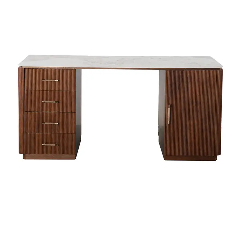 Schreibtisch Urban Chique 167cm mit Keramikplatte - Dunkelbraun