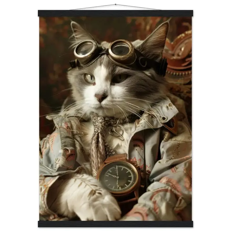 Schulposter - Chartreux Steampunk-Illustration magnetische Kiefernholzleisten mattes schweres Papier | St Tropez Art