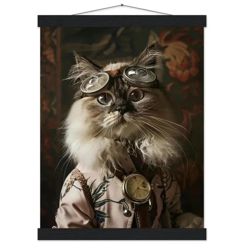Schulposter - Himalaya Steampunk-Illustration magnetische Kiefernholzleisten mattes schweres Papier | St Tropez Art