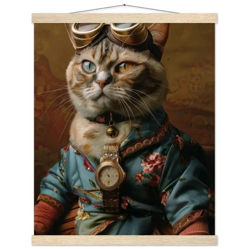 Schulposter - Korat Steampunk-Illustration magnetische Kiefernholzleisten mattes schweres Papier | St Tropez Art