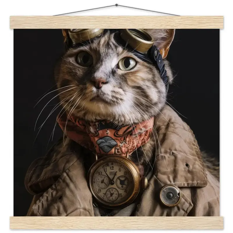 Schulposter - Korat Steampunk-Illustration magnetische Kiefernholzleisten mattes schweres Papier | St Tropez Art