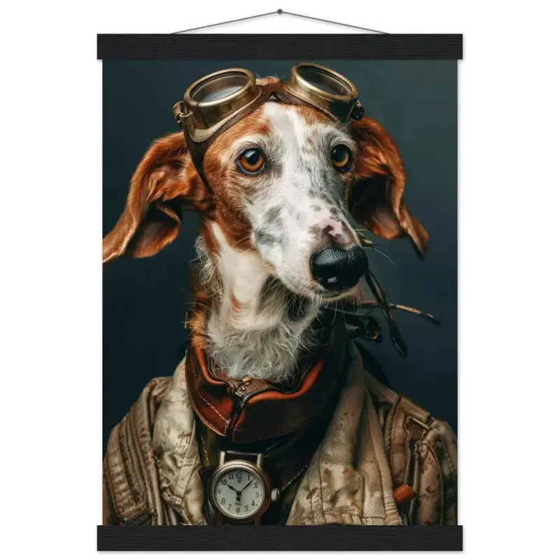 Schulposter - Motiv „Irischer roter Hund“, mattes FSC-zertifiziertes Papier, Magnet-Holzleisten aus Kiefernholz, magnetische Holzdübel oben & unten | St Tropez Art