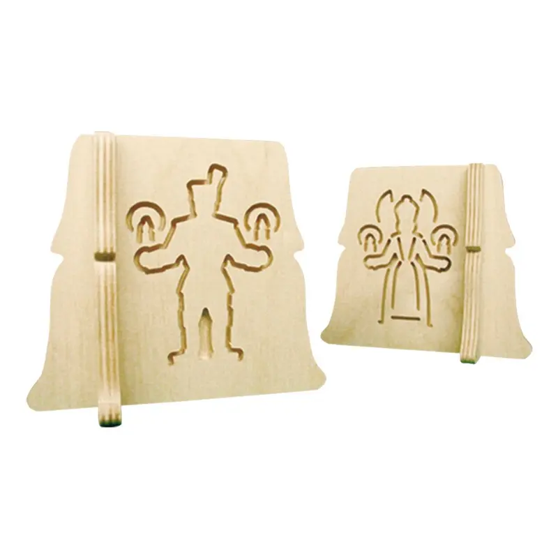 Schwibbogenerhöhung "Engel und Bergmann", 2er Set, 13 cm