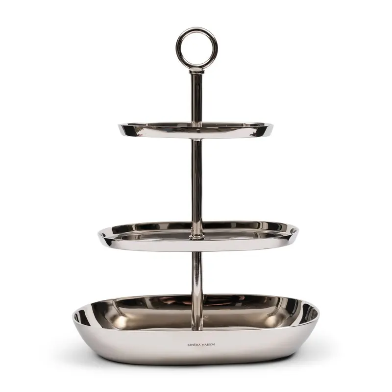 Servierständer – Silberne, Aluminium Material, 49 cm Höhe - Bexley | Rivièra Maison