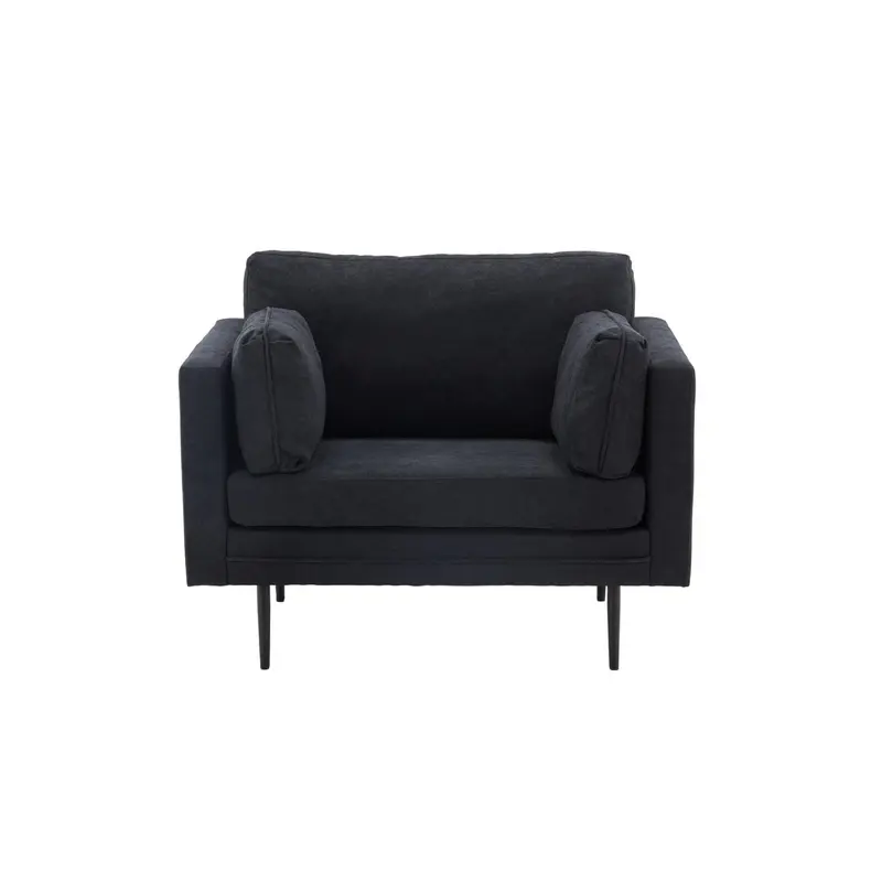 Sessel Boom aus Leinen - Schwarz