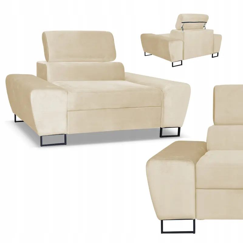 Sessel Bosso beige Samtoptik Ausführung F. Bosso Monolith 4