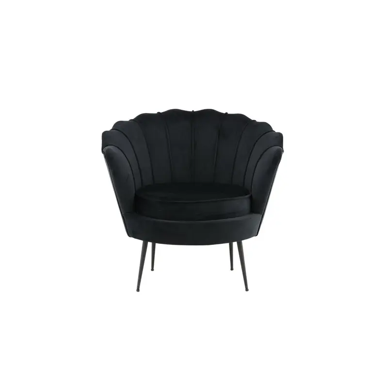 Sessel Calais aus Samt - Schwarz