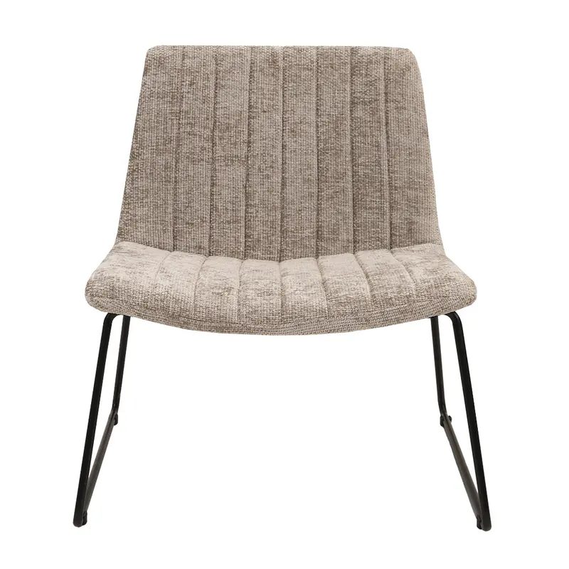 Sessel – Chenille Stoff, Metallgestell, Champagner Farbe - James | Kick Collection