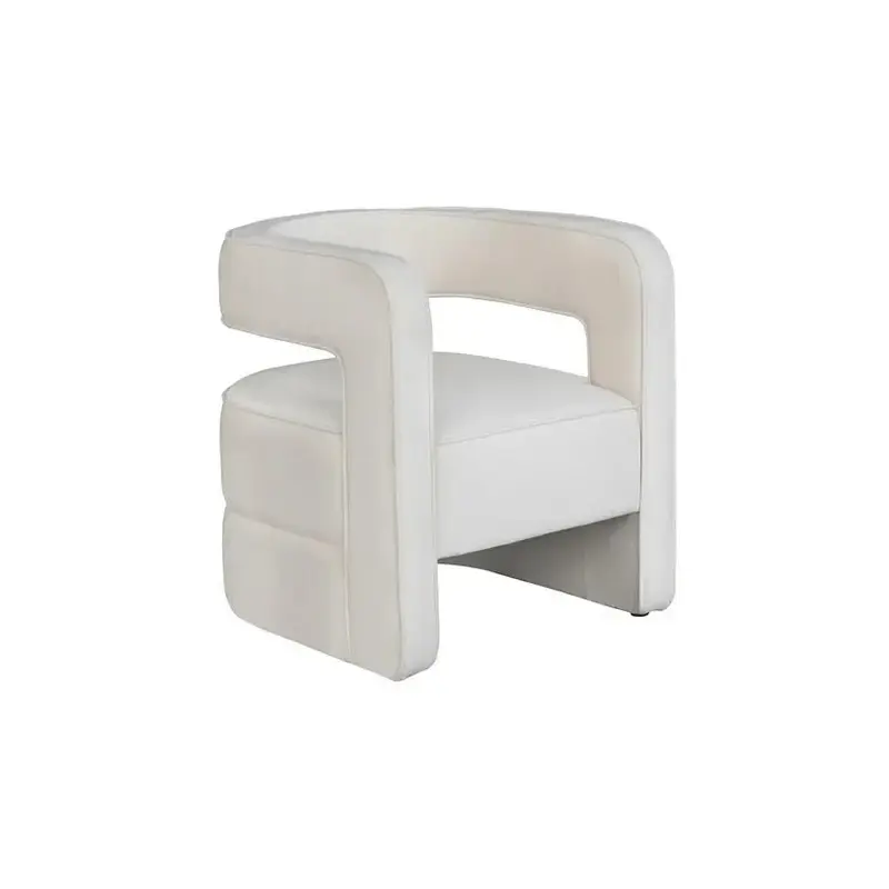 Sessel – Cremefarbener Samt, Modernes Design, Gepolsterte Sitzfläche, 65 cm - Venice 125 | Kayoom