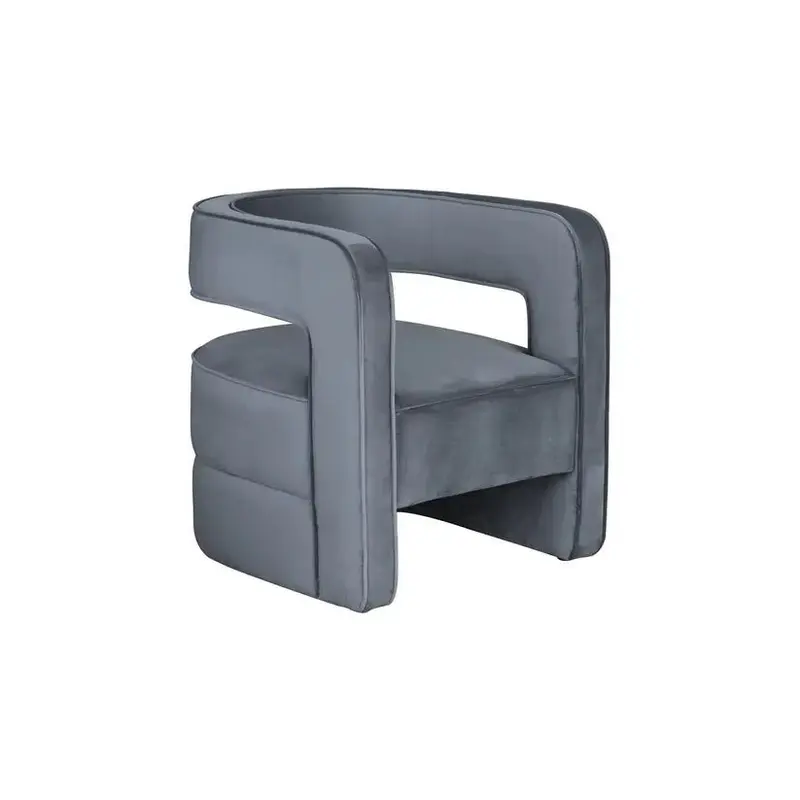 Sessel – Grauer Samt, Modernes Design, Gepolsterte Sitzfläche, 65 cm - Venice 125 | Kayoom
