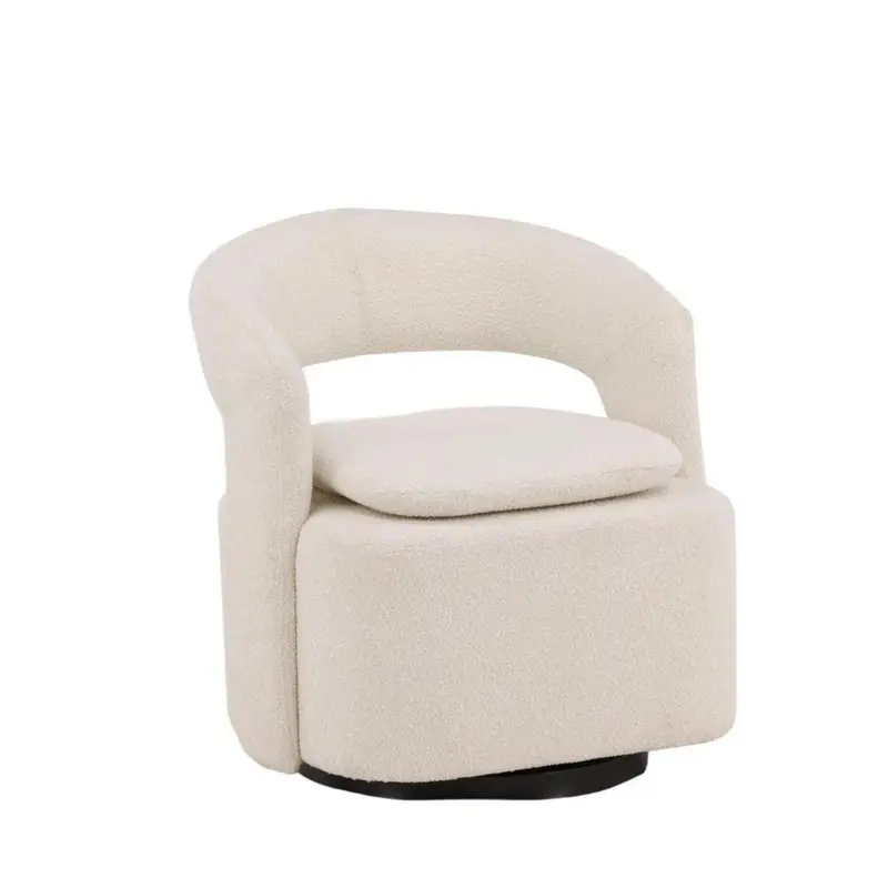 Sessel Laurel Drehsessel aus Teddy Bouclé - Weiß