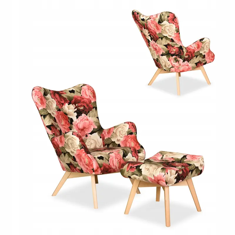 Sessel Luna Fußhocker Ausführung Luna Flower 1