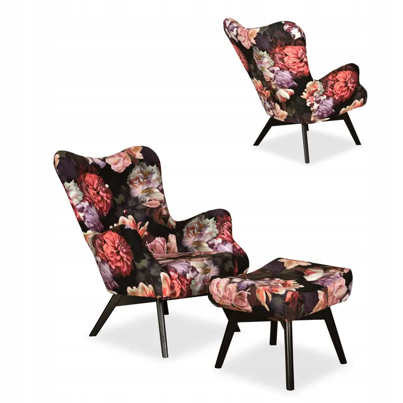 Sessel Luna Fußhocker Ausführung Luna Flower 3