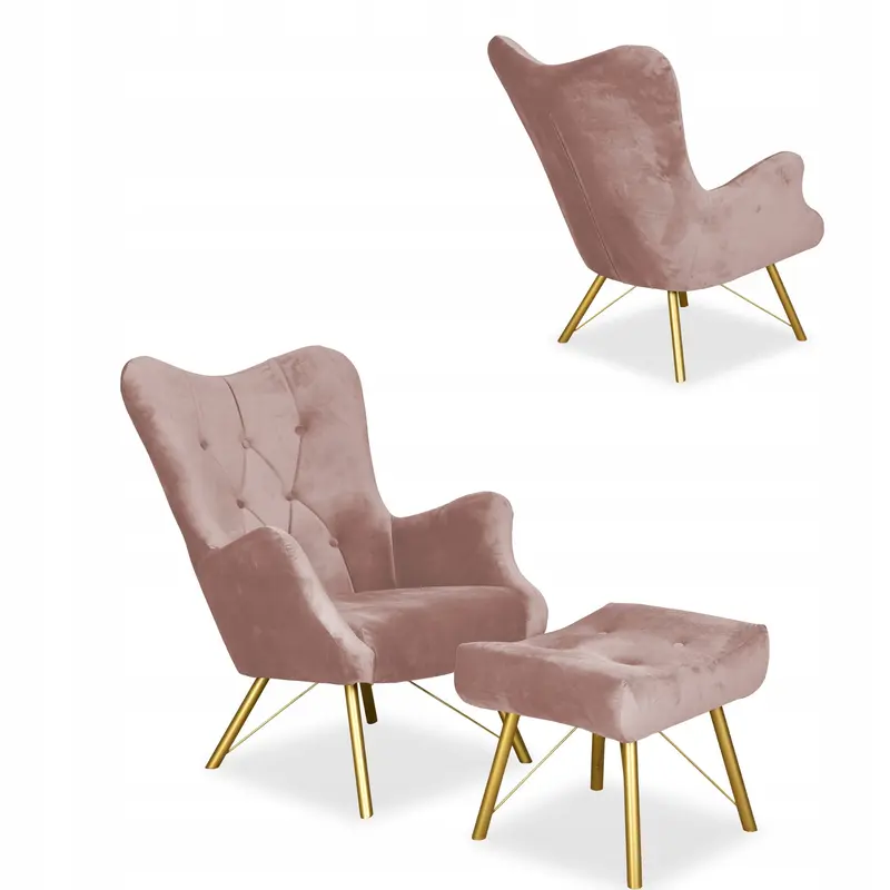Sessel Luna rosa Fußhocker Ausführung Luna Royal V14
