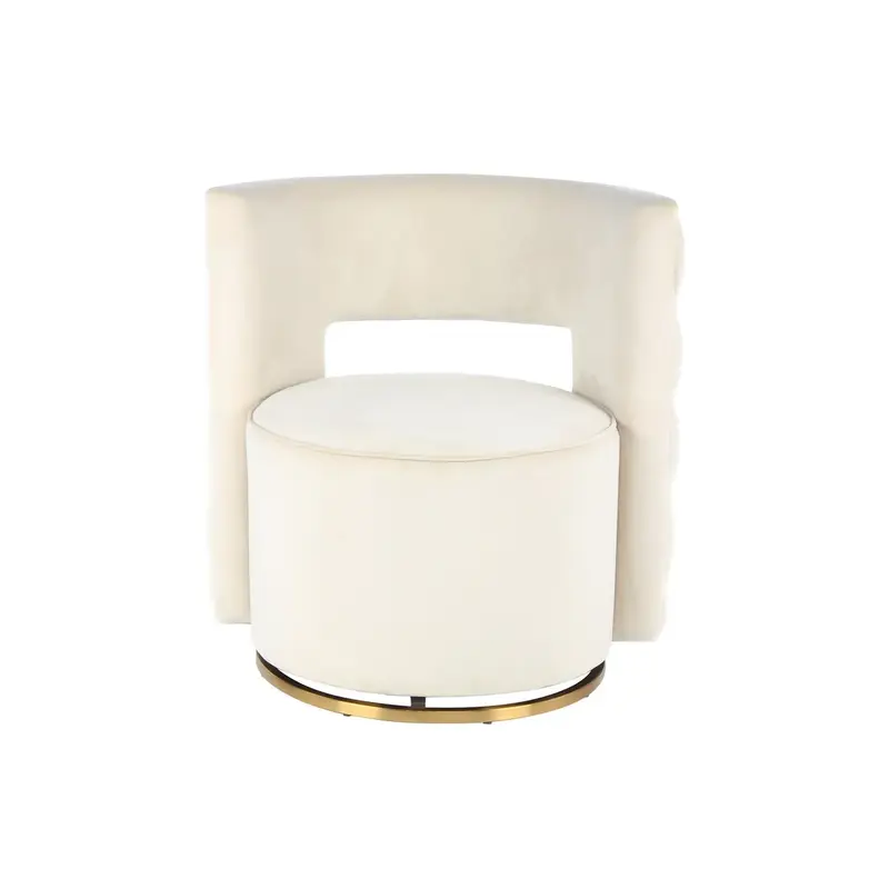 Sessel – Samtbezug, Drehfunktion, Creme-Gold - Beverly 125 | Kayoom
