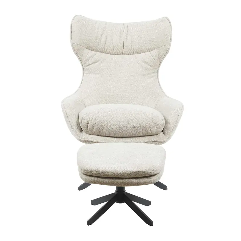 Sessel – Taupe Bezug, Drehfunktion, Passender Fußhocker – Olivia | Starfurn