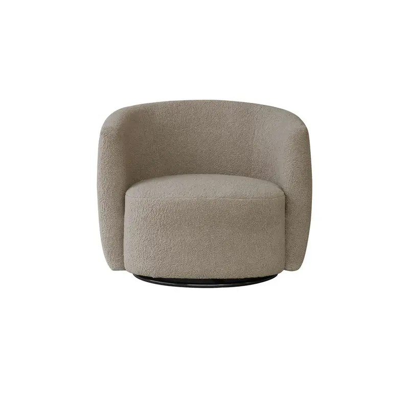 Sessel – Teddy-Stoff, Drehfunktion, Beige-Braun - Aveiro 125 | Kayoom