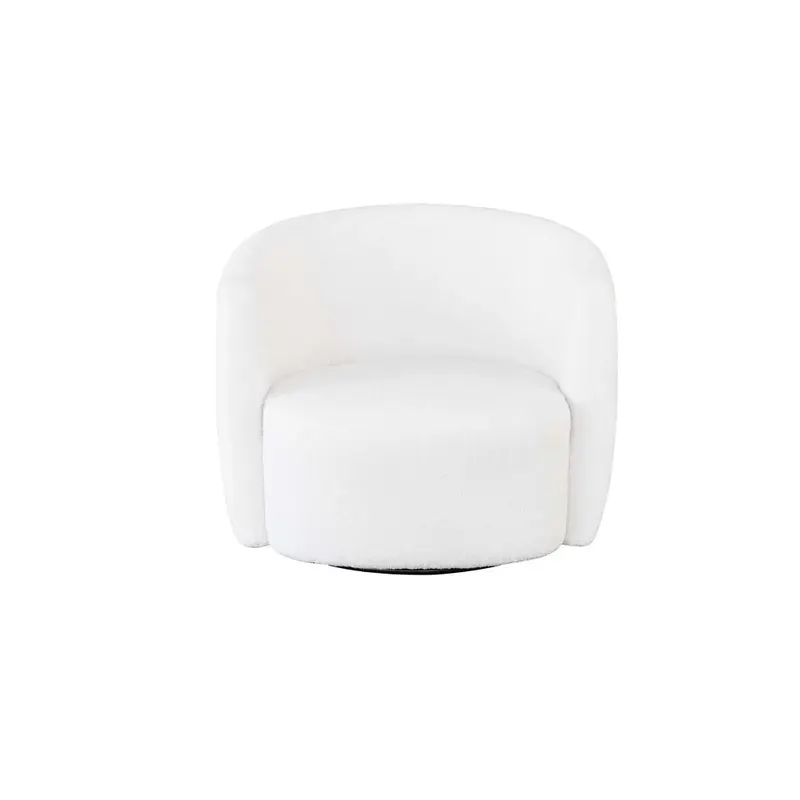 Sessel – Teddy-Stoff, Drehfunktion, Weiß - Aveiro 125 | Kayoom