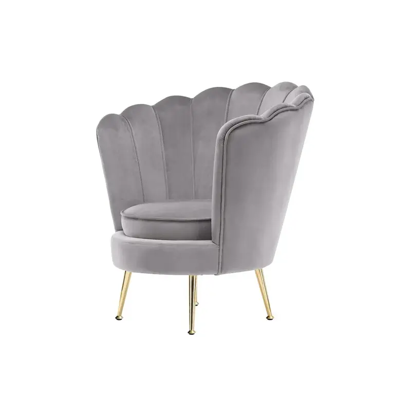 Sessel Velvet-Stoff Steppnähte höhenverstellbare Metallfüße – Barbara 125 | Kayoom