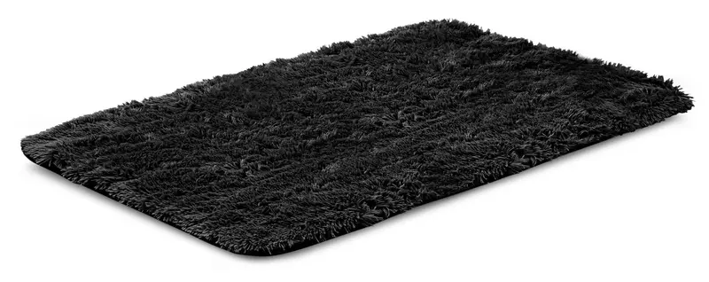 Shaggy-Teppich rutschhemmend 80 x 120 cm schwarz