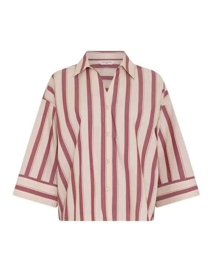 Shirt Bluse Susana Selmina 3/4 I Rhodode/Oatmeal