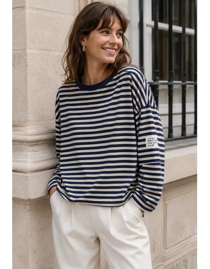 Shirt Striped I Navy/Beige