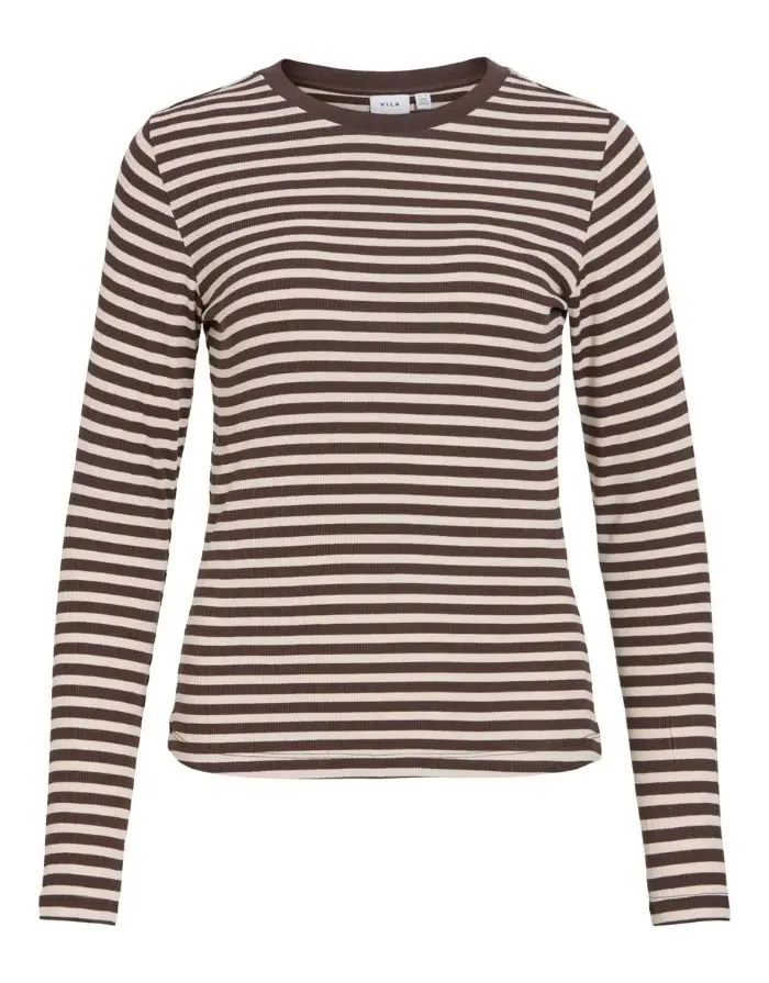 Shirt Viavera Streifen I Coffee Bean/Birch