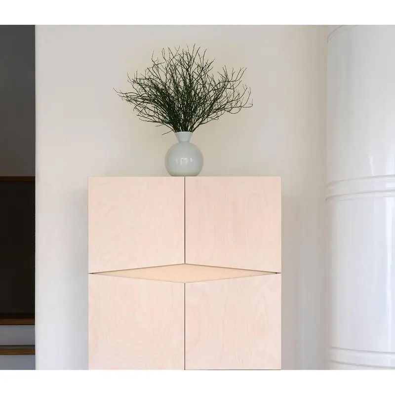 Sideboard – Birkensperrholz, Soft-Close Türen, Helles Eichenholz Akzent, 2x2 - Loxi | RADIS