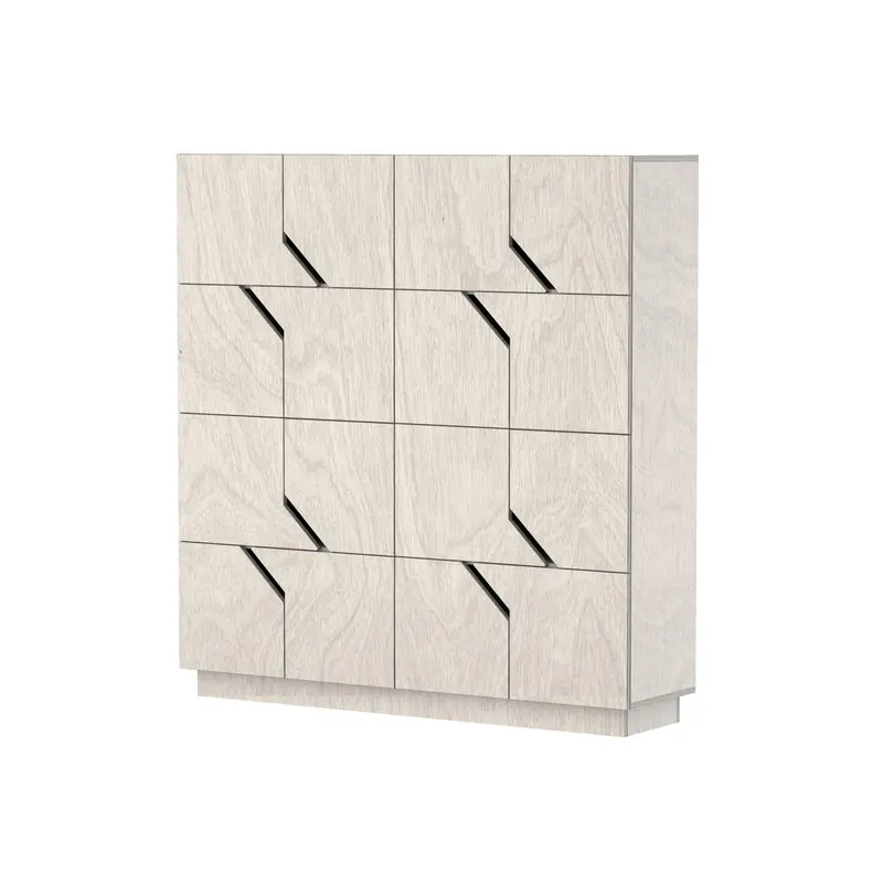 Sideboard – Birkensperrholz, Soft-Close Türen, Kieselgrau, 4x4 - Maze | RADIS
